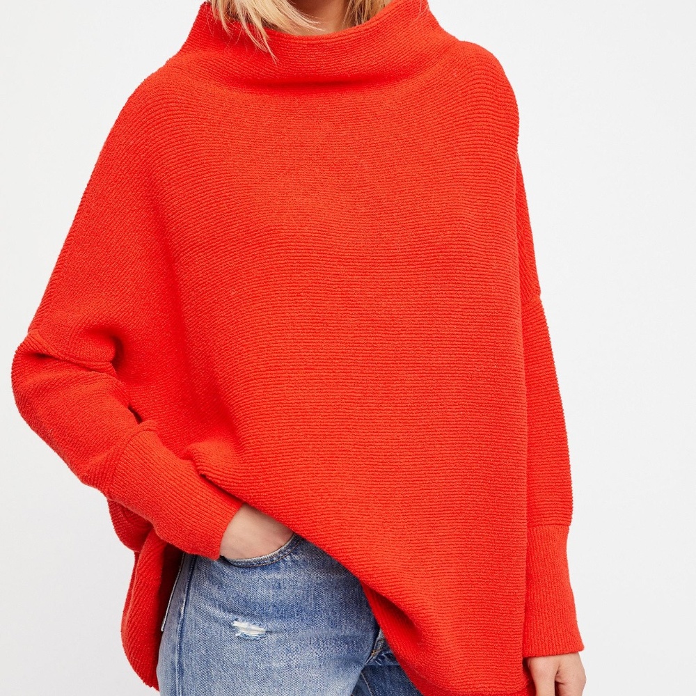 Free People Red Ottoman Tunic Sweater XS-Like New